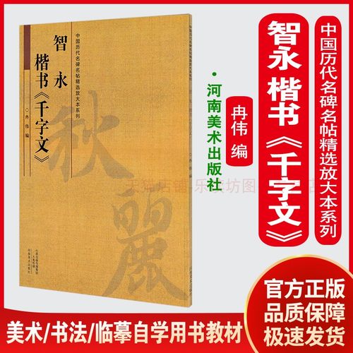 中国历代名碑名帖放大本系列：智永楷书《千字文》 冉伟 书法 临摹 自学用书 大中专教材 河南美术出版社 全新正版书法书籍