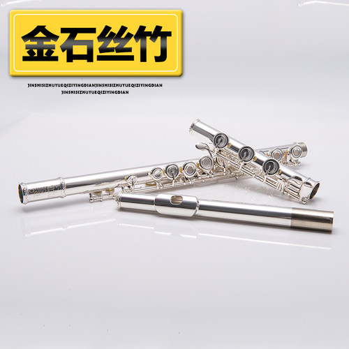 长笛乐器17孔C调曲列开孔白铜镀银法式按键初学演奏成人乐器FL566