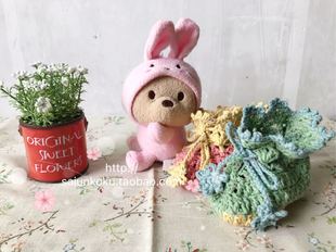 12个月宝宝婴儿鞋 纯手工编织～·100%纯段染彩棉钩花0