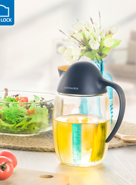 乐扣乐扣企鹅油壶玻璃防漏倒油瓶家用厨房大容量大号自动开合透明