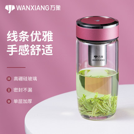 万象水杯女夏季单层玻璃杯清新加厚高档茶杯男士车载小巧可爱杯子