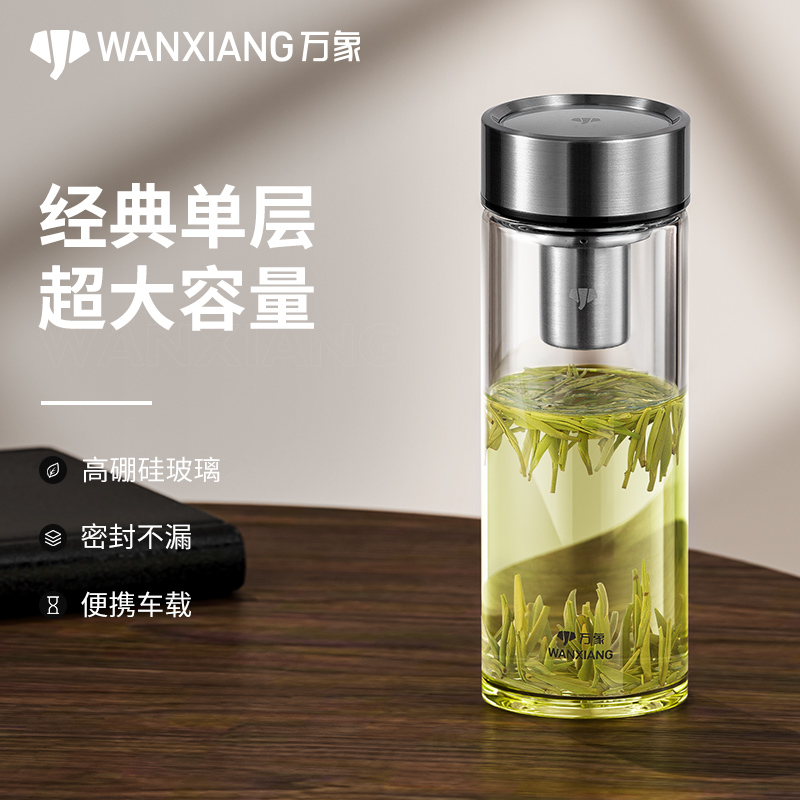 万象大容量泡茶杯女玻璃杯商务男