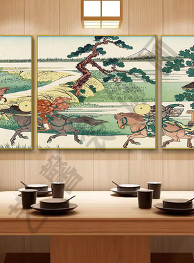 日式画神奈川冲浪里居酒屋挂画日本浮世绘客厅酒店民宿卧室装饰画