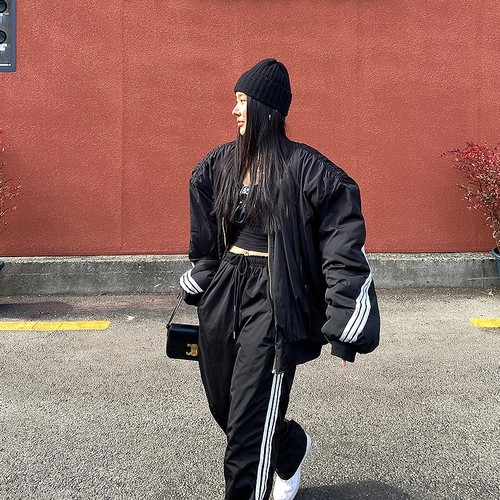 79CM棉服设计褶皱三条宽松羽绒棉