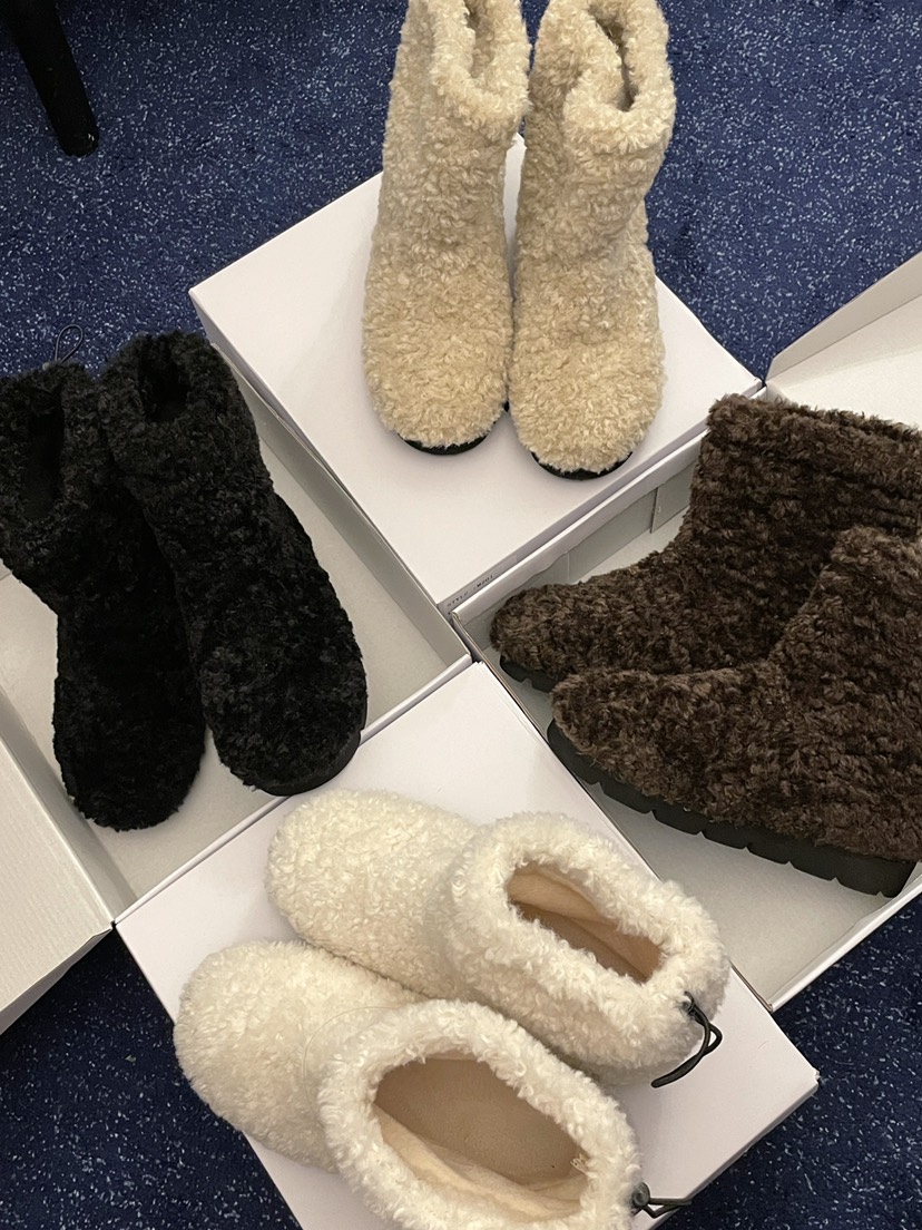 网红韩国代购羊羔保暖绒里雪地靴