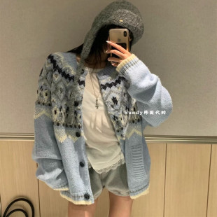 甜美宽松显瘦百搭针织开衫 时尚 女 INS博主25秋新 直邮韩国代购