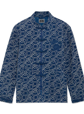 中国李宁反伍不入川蓝印花特别系列男子夹克新款运动外套AFDR883