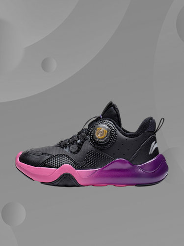 Lining/李宁正品男女童减震回弹圆头低帮自动扣厚运动鞋YKCS176