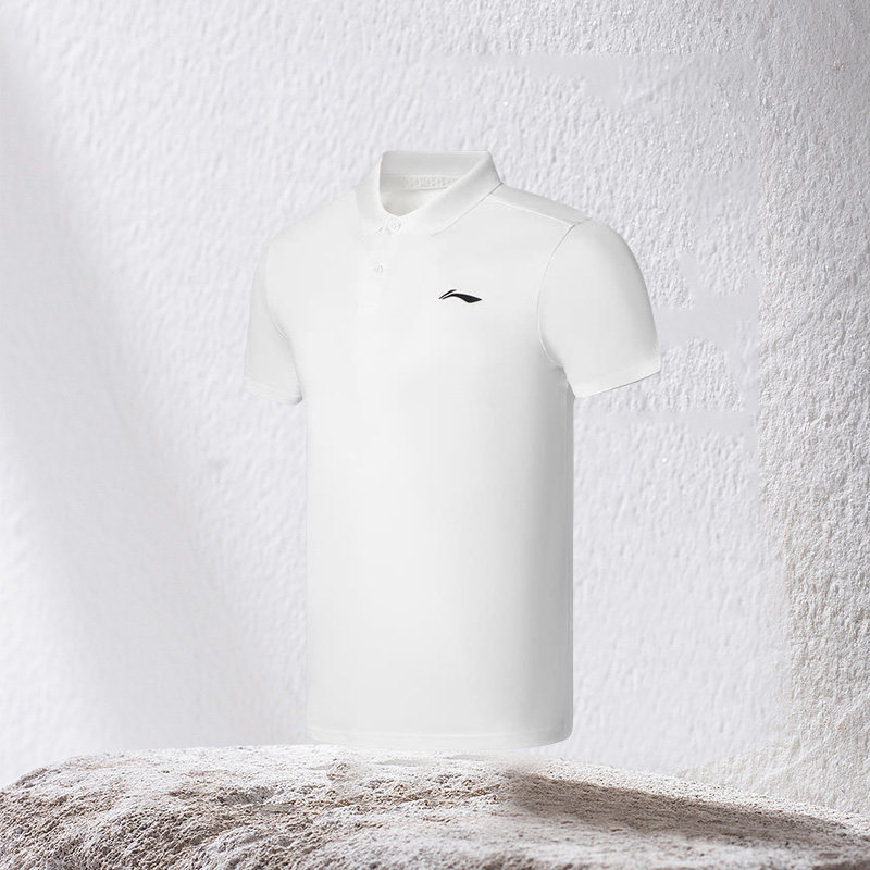 李宁短袖男装夏新款翻领透气POLO衫休闲网球运动T恤APLS069-8