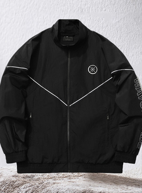 李宁正品潮流休闲时尚运动透气韦德系列男子宽松立领夹克AJDR193