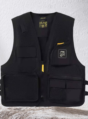 李宁正品工装马甲男女同款夏新款开衫无袖宽松多口袋外套AMDR057