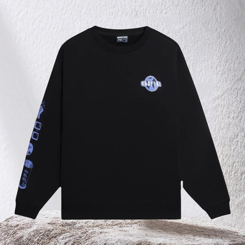 李宁男子正品新款训练系列宽松舒适休闲套头圆领卫衣AWDSC01