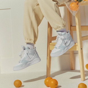 中国李宁休闲鞋女鞋春秋云科技小白鞋减震高帮白色运动鞋 AGCS250