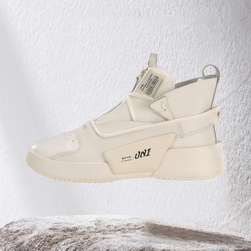 李宁男女情侣春秋纪念001真皮复古中帮潮流时尚休闲鞋AGLP049