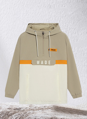 正品李宁新款男子梭织连帽防风衣时尚运动休闲夹克外套AFDS203