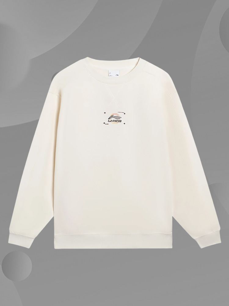 Lining/李宁正品运动潮流系列男子休闲宽松圆领套头卫衣AWDT063
