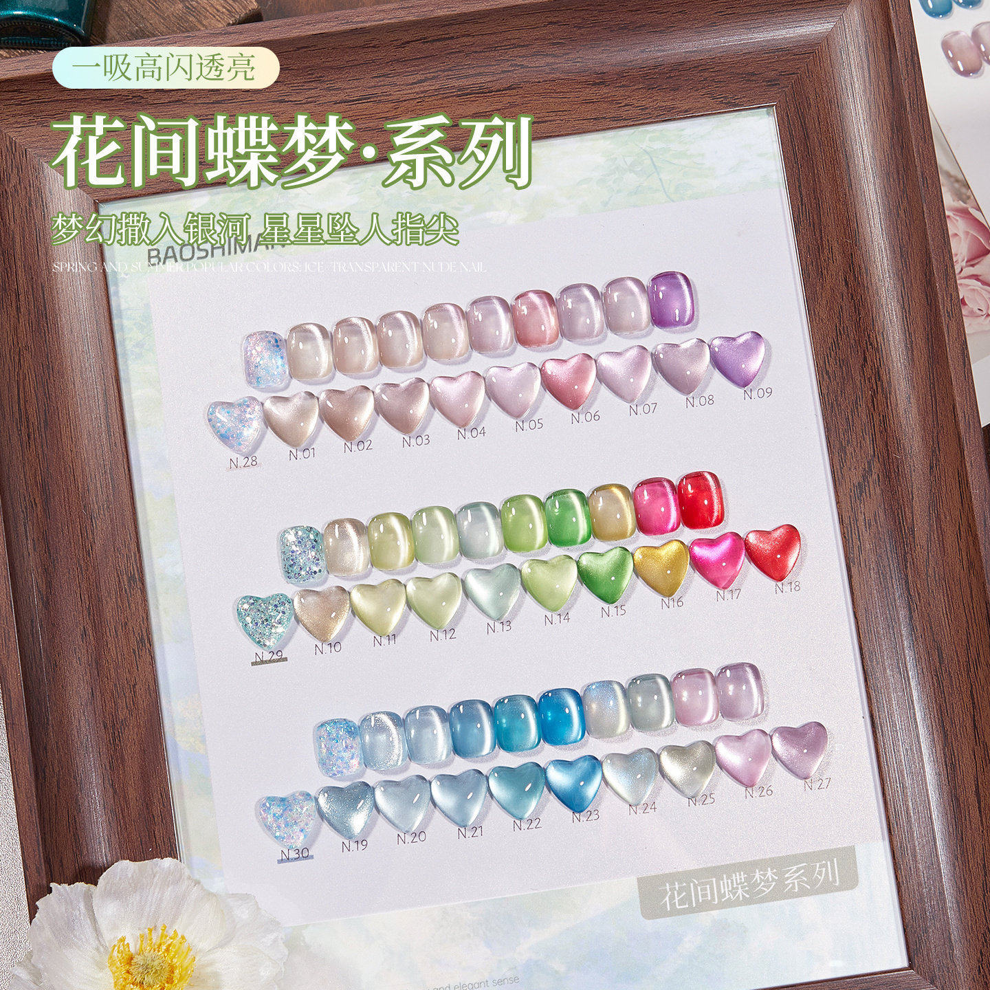 花间蝶梦猫眼指甲油胶2026新款网红流行超亮玻璃珠猫眼美甲店专用