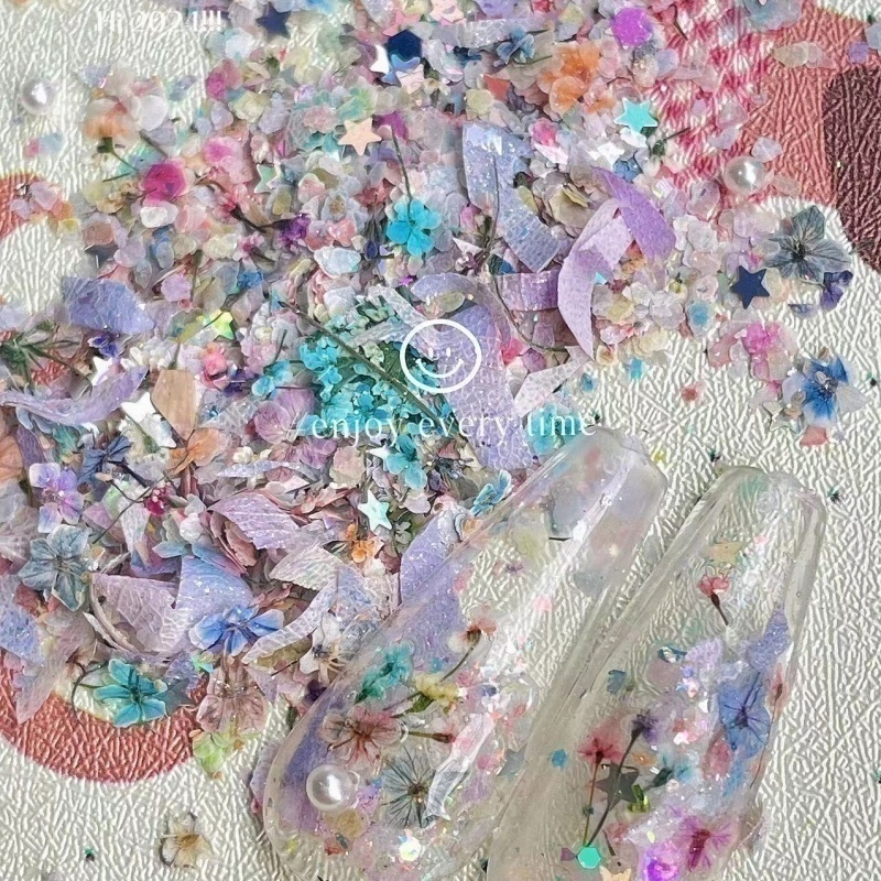 同款美甲小碎花小花欧泊亮片