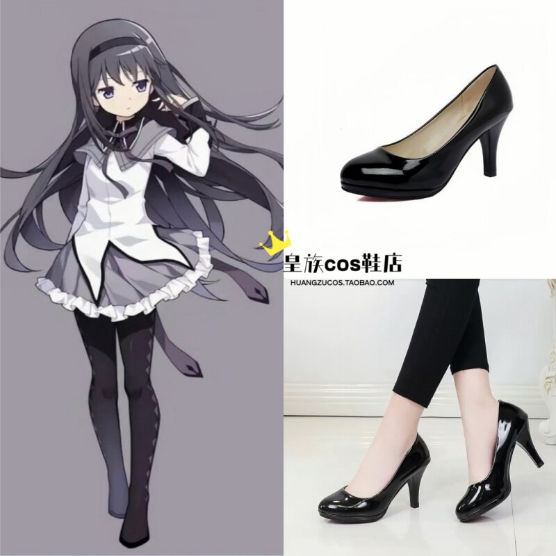 晓美焰cos鞋 魔法少女小圆 动漫演出cosplay万用高跟鞋