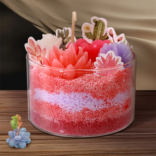 自制沙画香薰蜡烛diy材料包多肉植物蜡烛手工伴手礼团建活动礼品