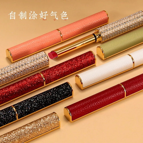 百罗 Небольшое прекрасное наблюдение -Красная трубка Прямая консервированная помада DIY Handicraft