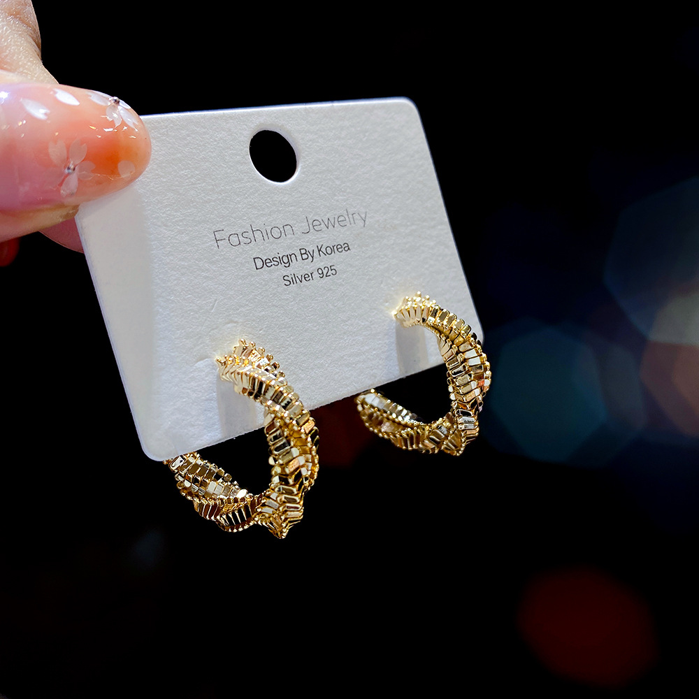 镀真金银针耳钉耳环金属欧美女