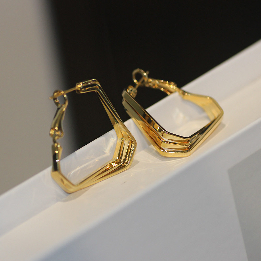 跨境欧美几何耳圈925银针耳环多层设计大方简约女饰品,饰品/流行首饰/时尚饰品新,耳环,淘宝优惠券,粉丝福利购,淘宝优惠卷