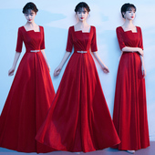 大合唱演出服女长裙成人诗歌朗诵红歌比赛演出服宴会主持人晚礼服