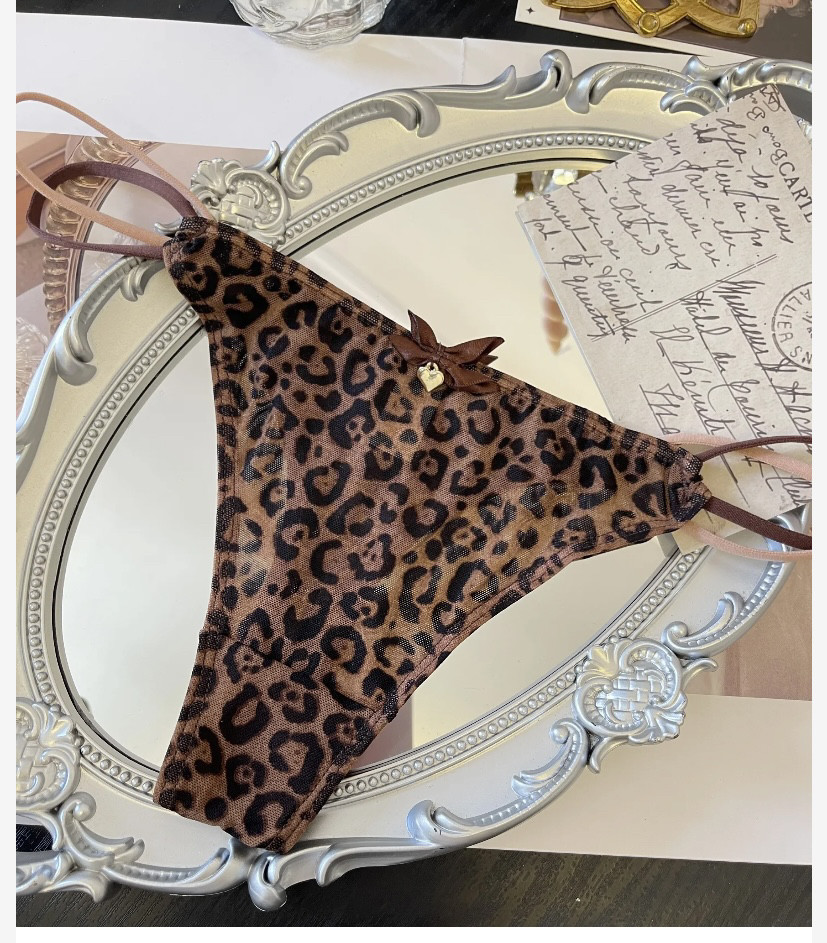 五件包邮网纱T裤丁字裤性感透明草莓樱桃可爱女士内裤低腰少女