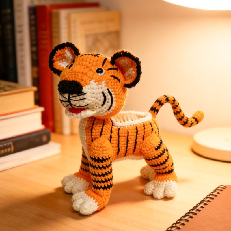 手工编织diy材料包毛线钩针钩织玩偶老虎笔筒摆件送朋友闺蜜礼物,服饰配件/皮带/帽子/围巾,DIY编织材料包,淘宝优惠券,粉丝福利购,淘宝优惠卷