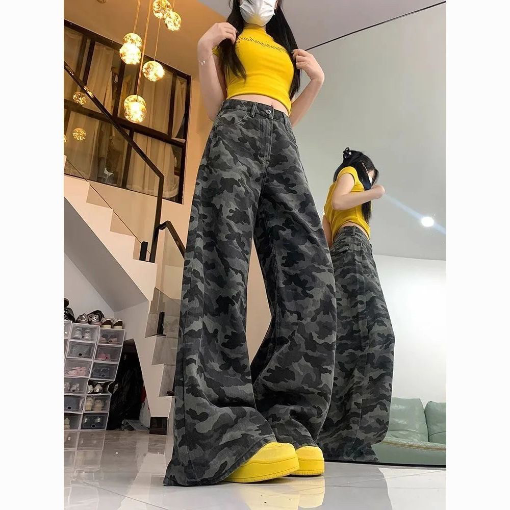 韩系慵懒风套装美式甜辣妹烫钻正肩短袖T恤阔腿迷彩牛仔裤两件套,女装/女士精品,时尚套装,淘宝优惠券,粉丝福利购,淘宝优惠卷