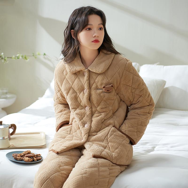 珊瑚绒加厚保暖睡衣套装