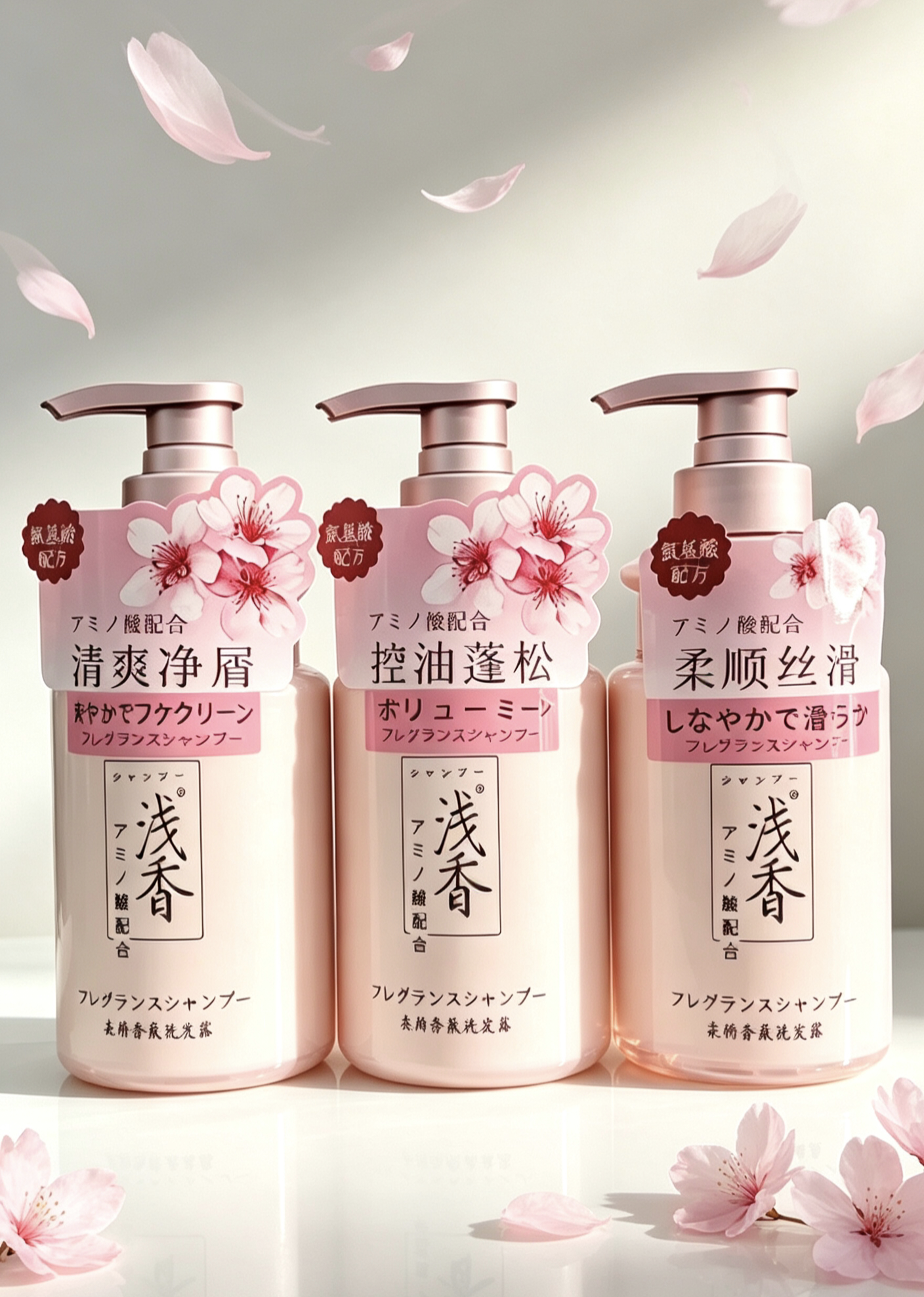 浅香樱花洗发水氨基酸去屑止痒控油蓬松持久留香