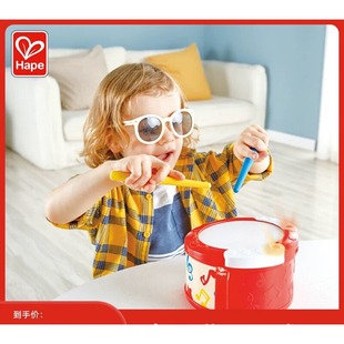 Hape声光节奏练习鼓儿童早旋律培养乐感智力木制儿童益智玩具男女