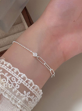 持恒s925纯银极简轻奢拼接手链女2025年新款潮小众设计高级