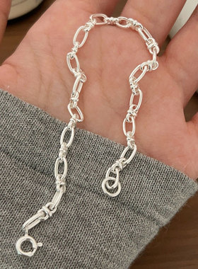 持恒S925纯银不规则几何手链女小众轻奢独特高级感极简约INS手饰