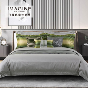 定制床品 床上用品样板房贡缎床品多件套 现代中式 依曼琪