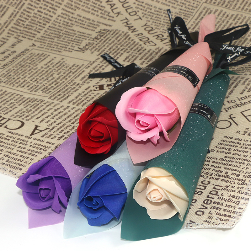 单支香皂玫瑰花情人节礼物圣诞节活动肥皂花母亲节康乃馨花束