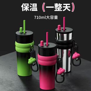 新款 316不锈钢保温杯便携巨无霸吸管咖啡杯冰霸汽车水杯跨境