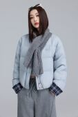 休闲配围巾羽绒服女短款 25新款 ZHP时尚 宽松保暖白鸭绒外套