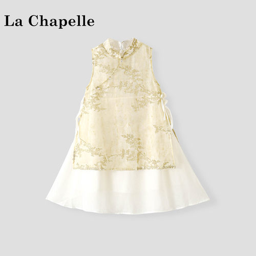 La Chapelle【拉夏贝尔】夏季甜美国风女童碎花旗袍连衣裙LD2908
