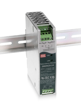 明纬开关电源导轨式安装DRDN20-12/24/48V20ADIN电源冗余控制模块