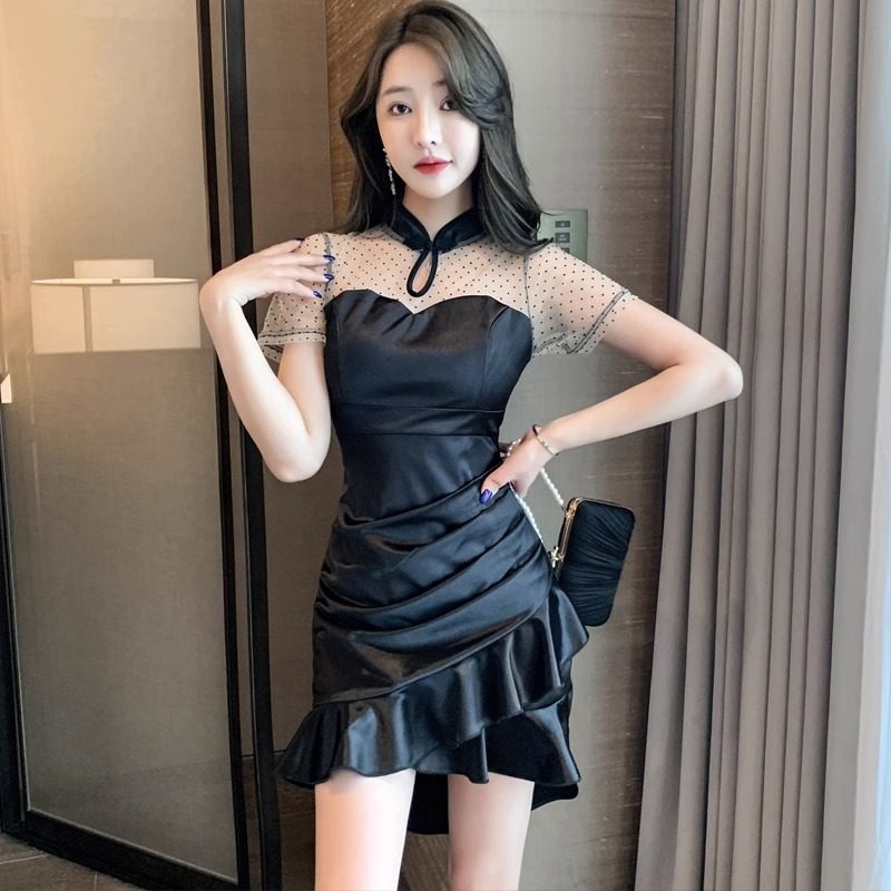 气质夜场女装性感桑拿连衣裙显瘦夜店洗浴小姐足浴足疗技师工作服