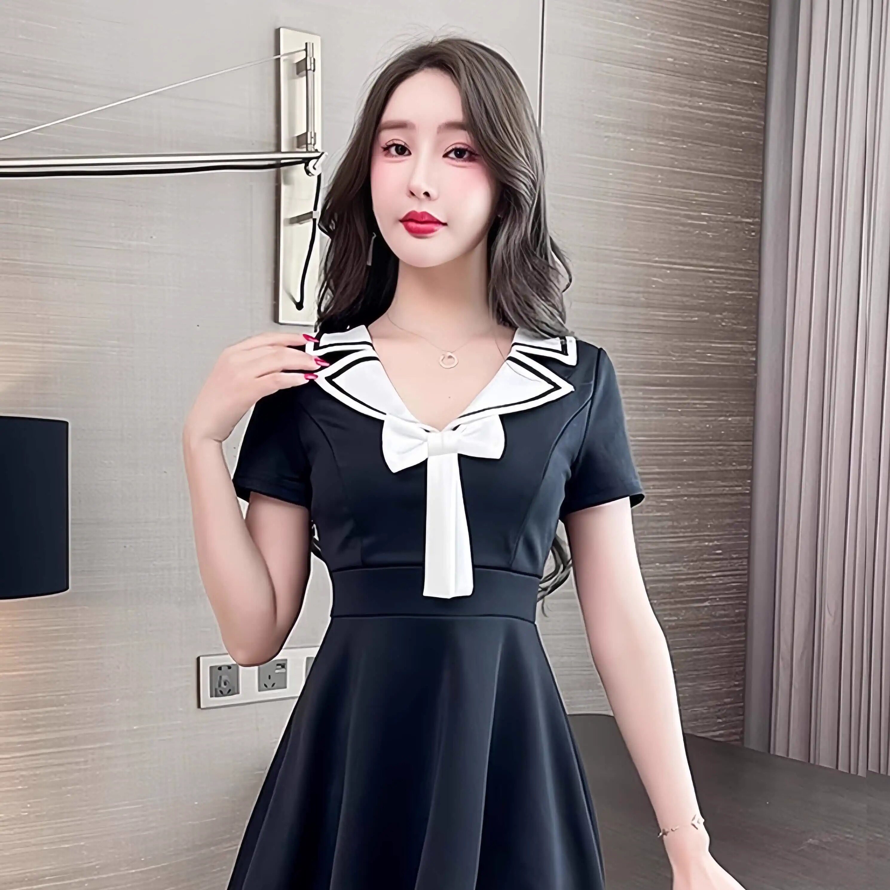 连衣裙技师美容师a字短裙工作服