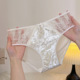 女纯欲珍珠蕾丝内裤 金丝绒拼接性感透气提花网纱三角裤 法式 衩亲肤