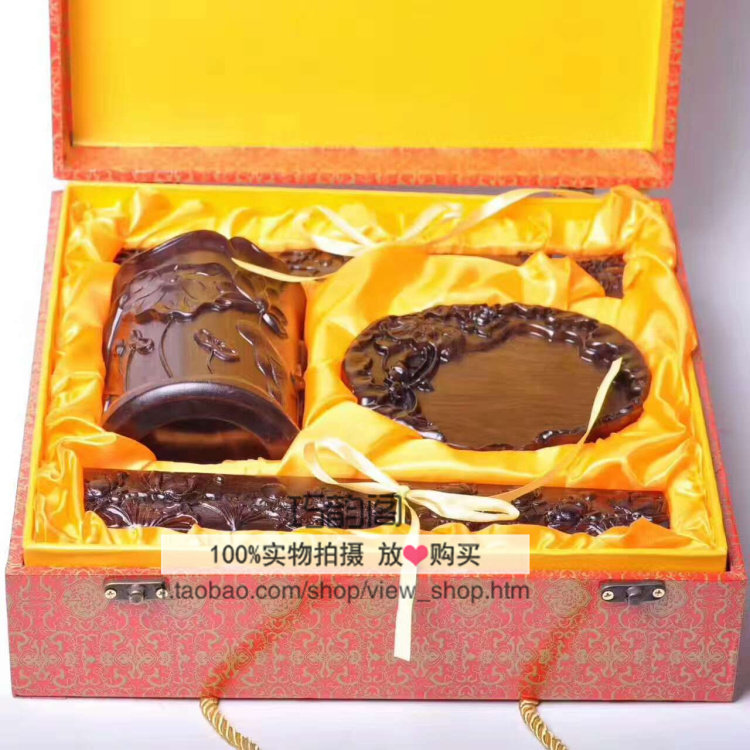 实木质文房办公用品红木笔筒书镇砚台书画用品圆形笔筒商品礼品
