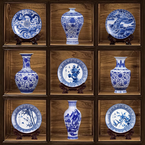 青花缠枝花瓶，轻奢新中式收藏品