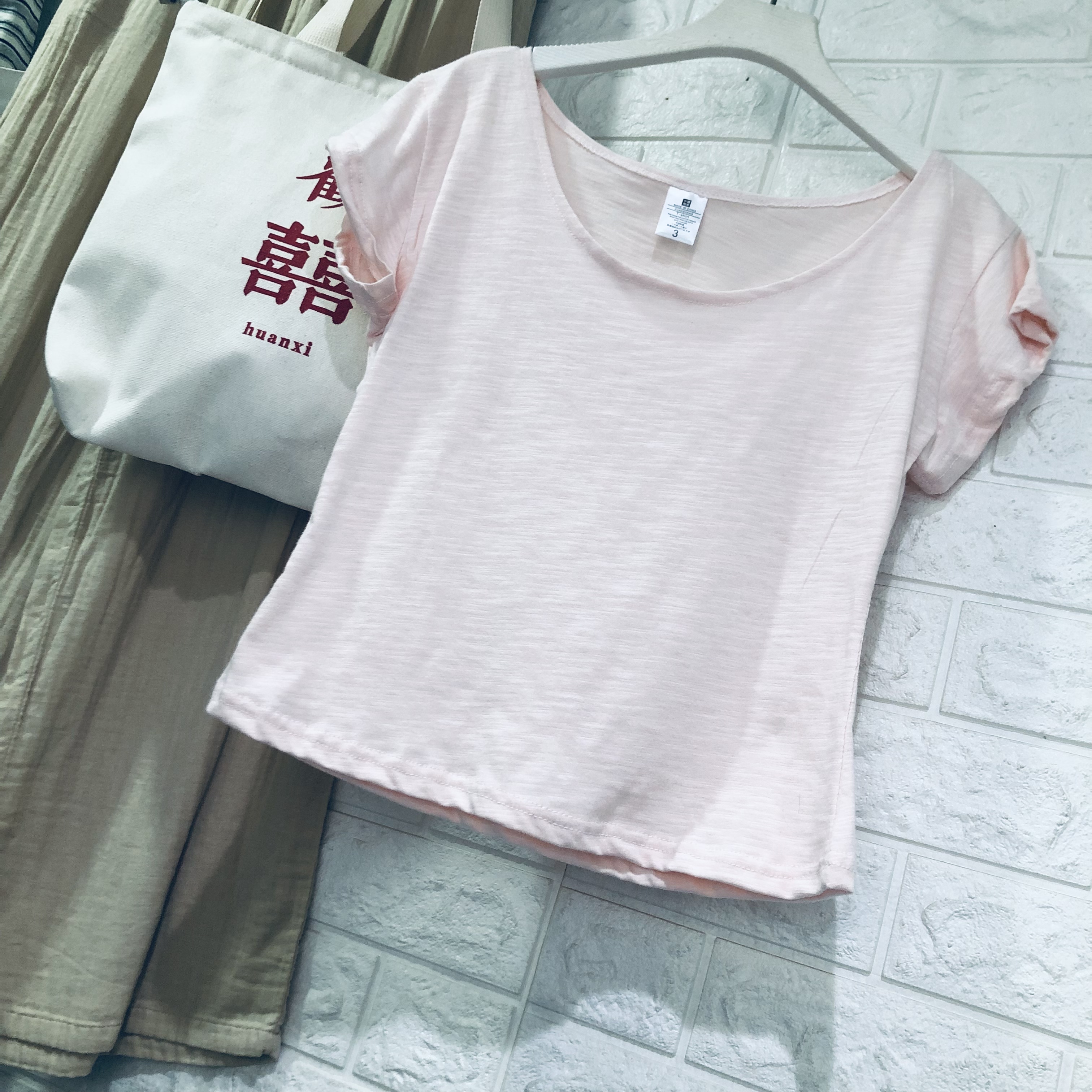 2026夏季新款打底衫女装竹签棉白色短袖T恤女圆领休闲百搭上衣