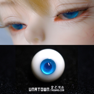 现货包邮bjd玻璃眼珠46分小虹膜 蓝色 12 14 16mm 75叔346分