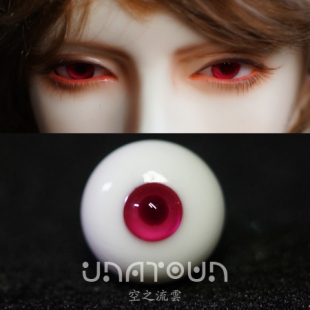 346分娃可带6mm12 bjd sd娃玻璃眼珠 小虹膜玫红瞳玫红色 16mm